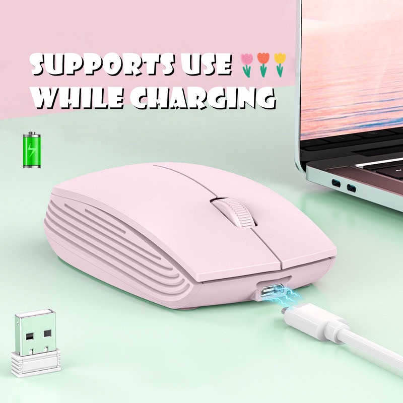 Chuột không dây Màu Macaron Di Động Có Thể Sử Dụng Trong Khi Sạc Lại