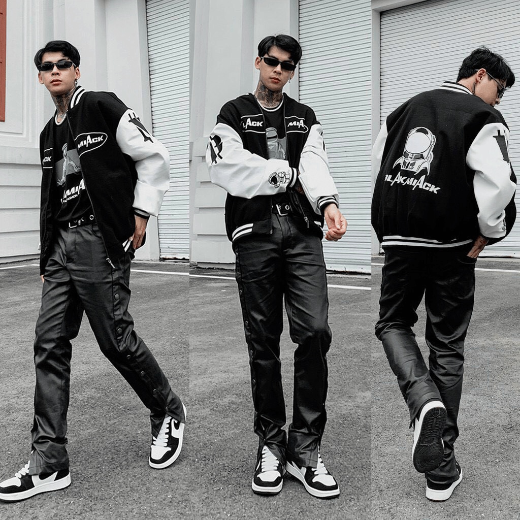 Áo khoác dù bomber BLACK MIACK nam nữ - Áo varsity jacket vải 2 lớp cao cấp - MIDU FASHION