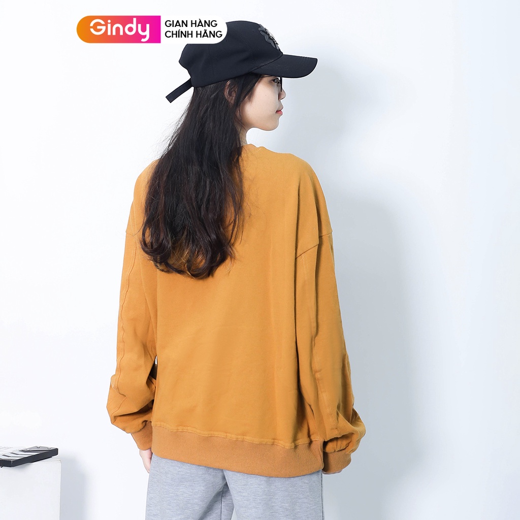 Áo nỉ sweater dài tay GINDY trơn basic form rộng đơn giản dễ phối đồ thời trang thu đông AMN005 | BigBuy360 - bigbuy360.vn