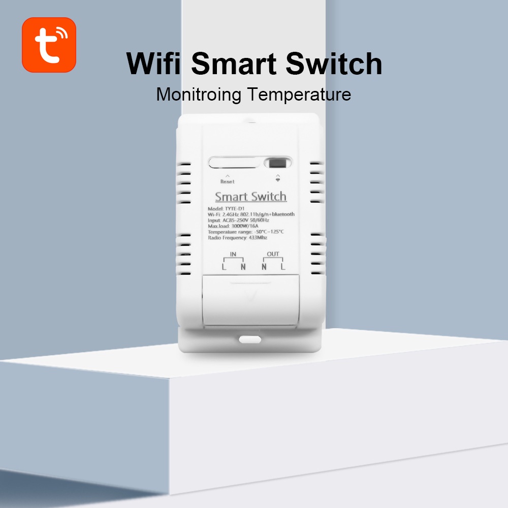 Tuya Wifi Công tắc thông minh Nhiệt độ Độ ẩm Cảm biến rơle kép Bộ điều khiển không dây Hoạt động với Alexa Google