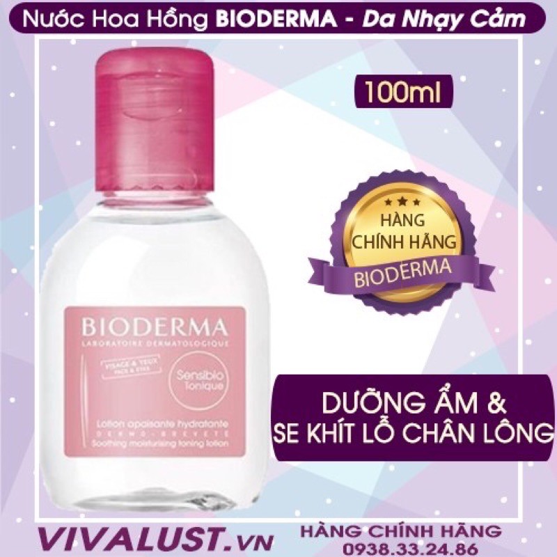 [100ml] Nước hoa hồng BIODERMA Sensibio Tonique - Dành cho DA NHẠY CẢM