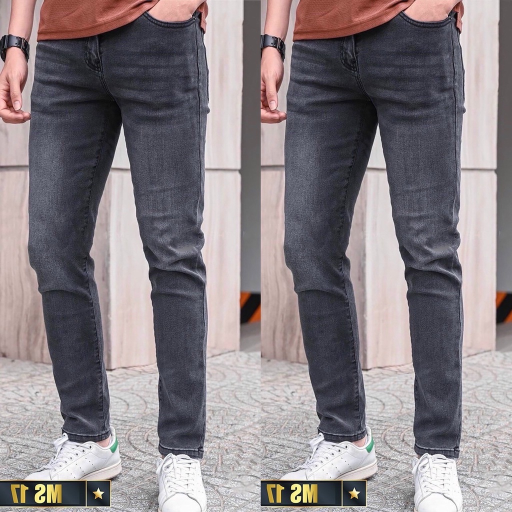Quần jean nam xám trơn chất bò cao cấp co dãn 4 chiều đẹp from dáng skinny mẫu mới thời trang cao cấp beautiulgilr T17