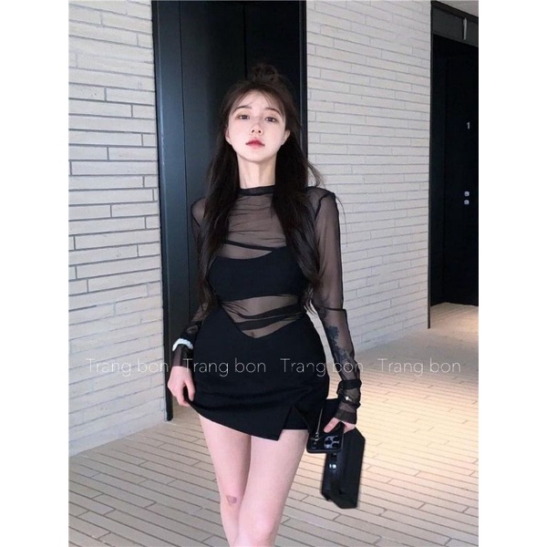 Sét 3 món áo lưới,quây+chân váy