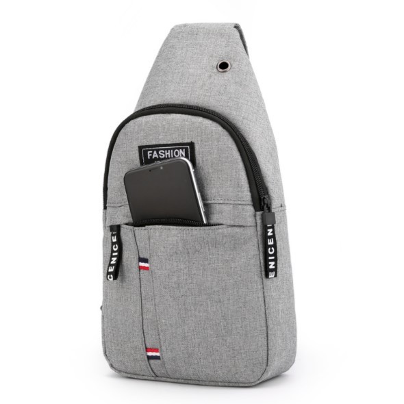 Túi đeo chéo nam Unisex vải Canvas siêu bền dày dặn tích hợp lỗ tai nghe - Túi nam TC90