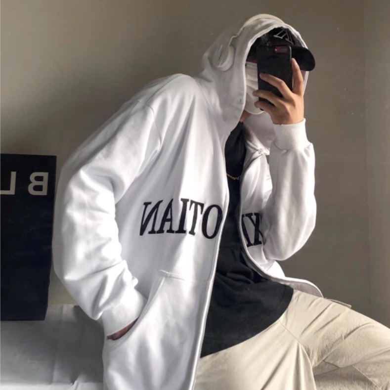 Áo Hoodie Tay Dài Dáng Rộng Thêu Chữ Phong Cách Hàn Quốc Thời Trang Cho Nam Và Nữ