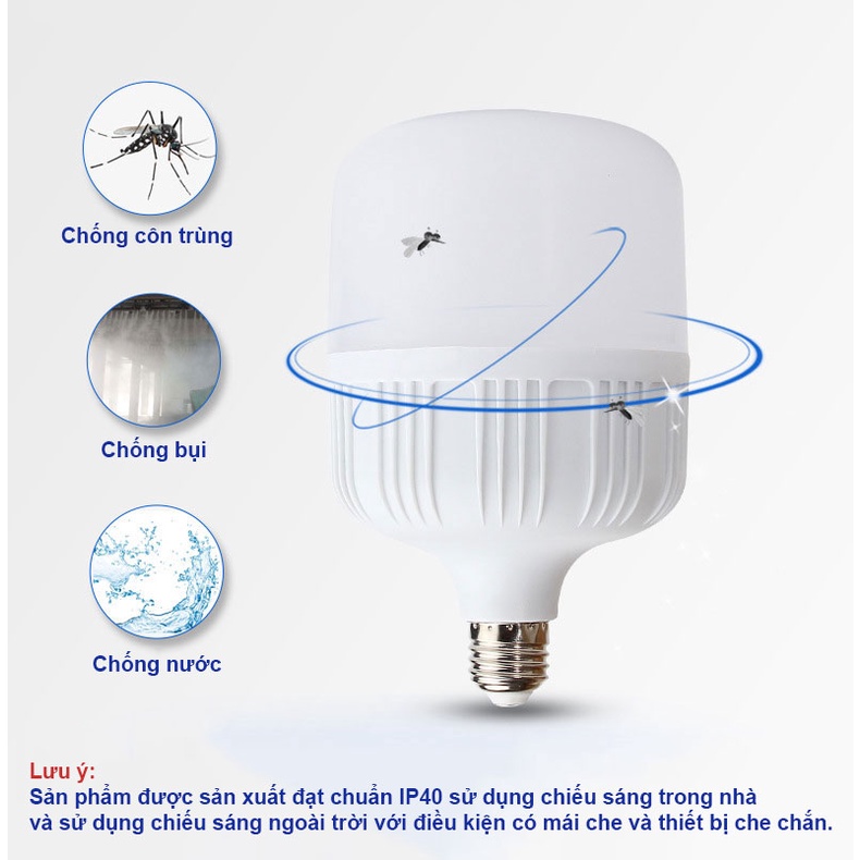 Đèn Led Bulb Trụ Nhựa Đui Xoáy  E27 Công Suất  5W, 10W, 15W, 20W, 30W, 40W, 50W Haledco Bảo Hành 6 Tháng