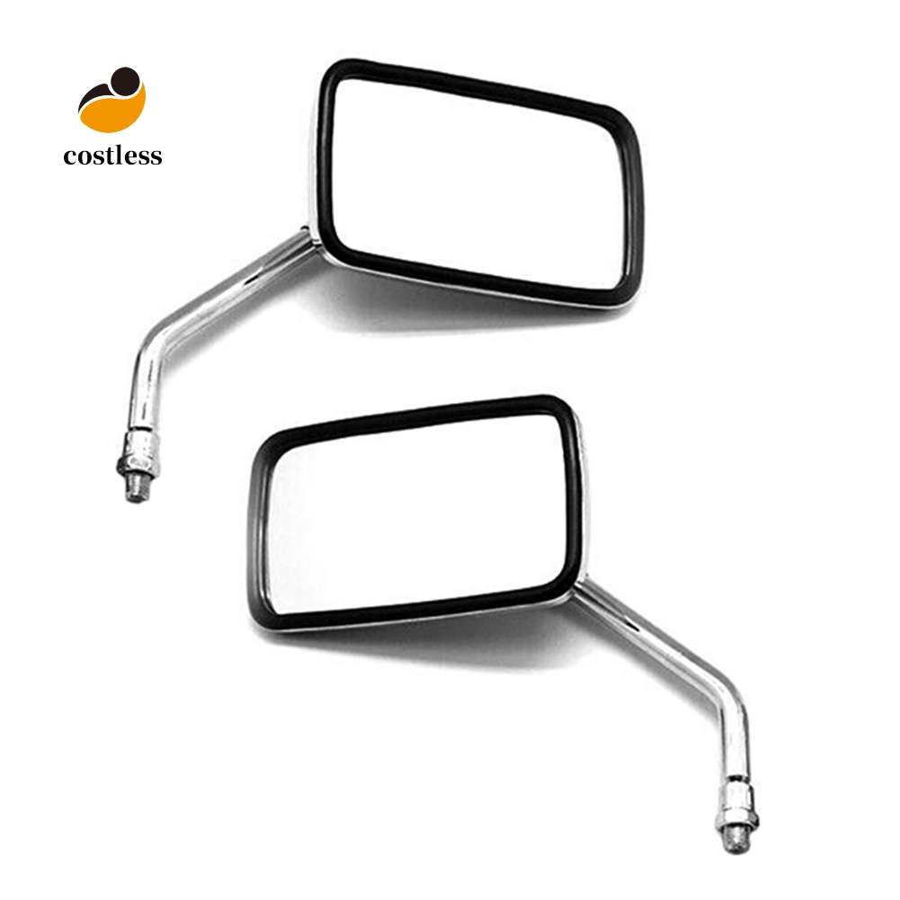 Bộ 2 Gương Chiếu Hậu Hình Chữ Nhật 10mm Gắn Tay Lái Xe Máy
