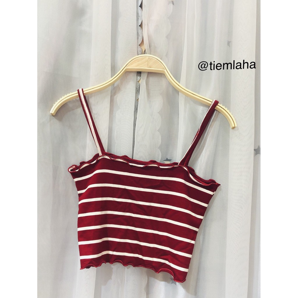 ÁO THUN HAI DÂY SỌC ĐỎ - TRẮNG FREESIZE QUYẾN RŨ | BigBuy360 - bigbuy360.vn