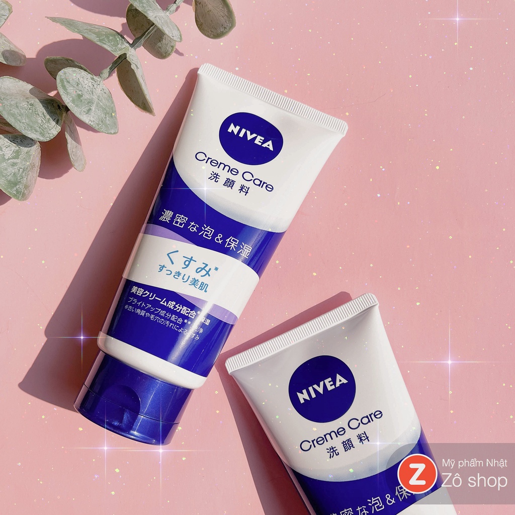 Sữa Rửa Mặt Nivea Nhật Dưỡng Trắng, Giảm Mụn Đầu Đen Nivea Creme Care 130g