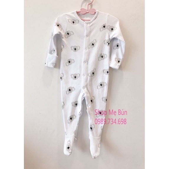 Bộ liền thân cotton cho bé, bodysleep bé trai bé gái hàng xuất dư xịn