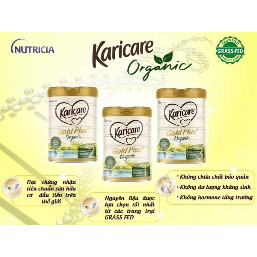 Sữa bột Karicare Gold+ Organic Infant Formula 900g Số 1