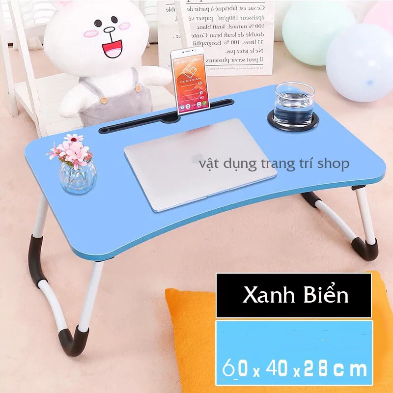 Bàn laptop đa năng gấp gọn NHẬP KHẨU LOẠI 1 ( Khe cắm Ipad + đựng ly ) | BigBuy360 - bigbuy360.vn