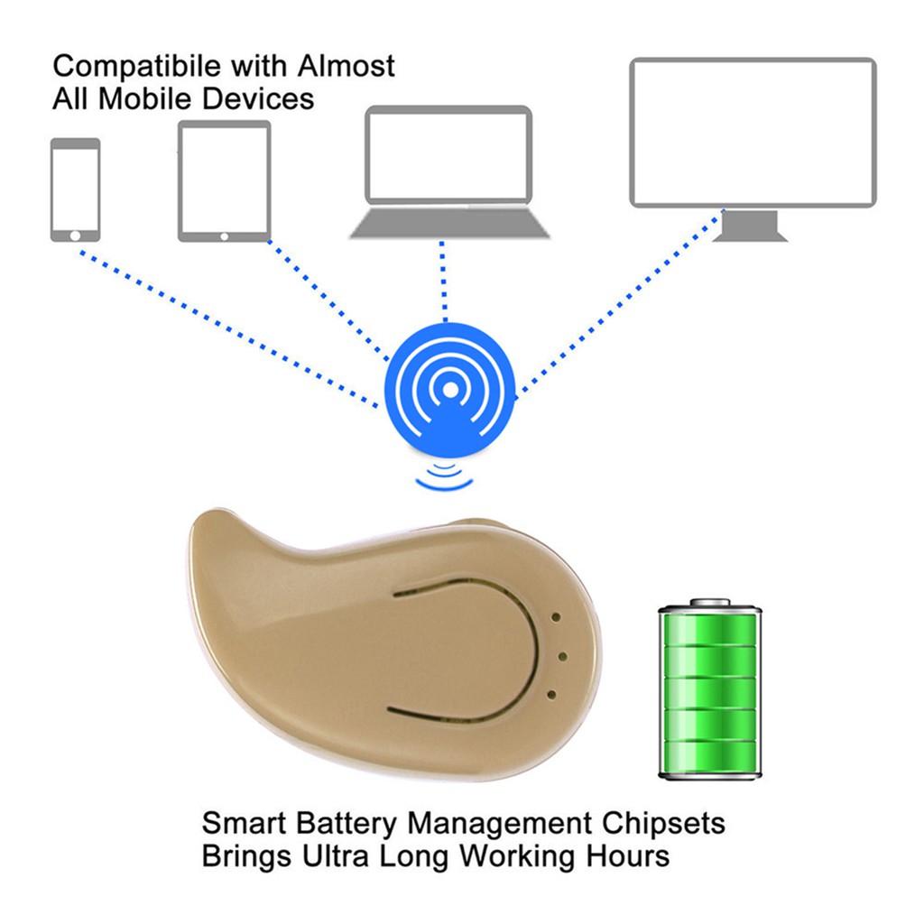 Tai Nghe Nhét Tai Hel + 1 Cái S530x Mini Bluetooth 4.1 Giảm Tiếng Ồn