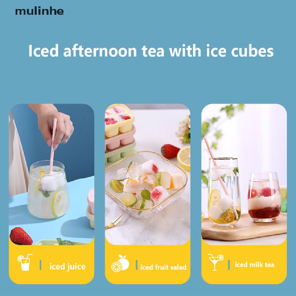 Khuôn Làm Đá 8 Ngăn Bằng Silicone Với Nắp Trong Suốt