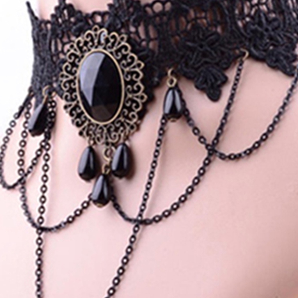 Vòng cổ ren đính đá nhân tạo thời trang dành cho nữ