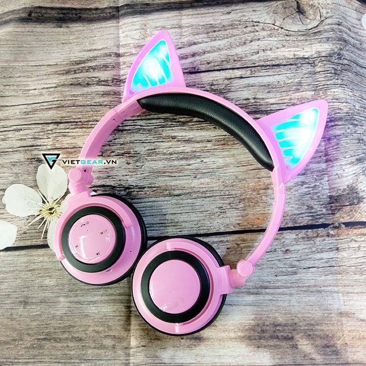 Tai nghe tai mèo Bluetooth Classic, có led tai mèo, có micro