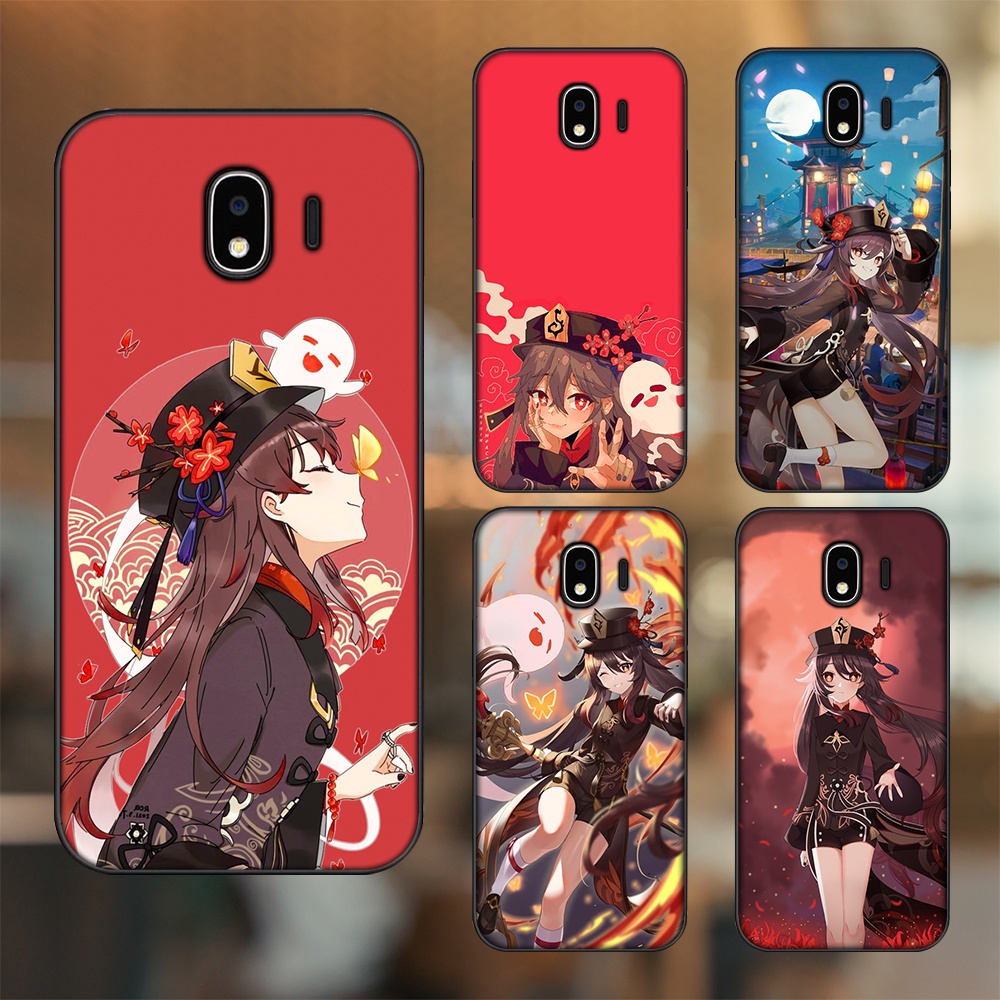 Ốp lưng Samsung J4 viền đen in hình Hutao Genshin Impact