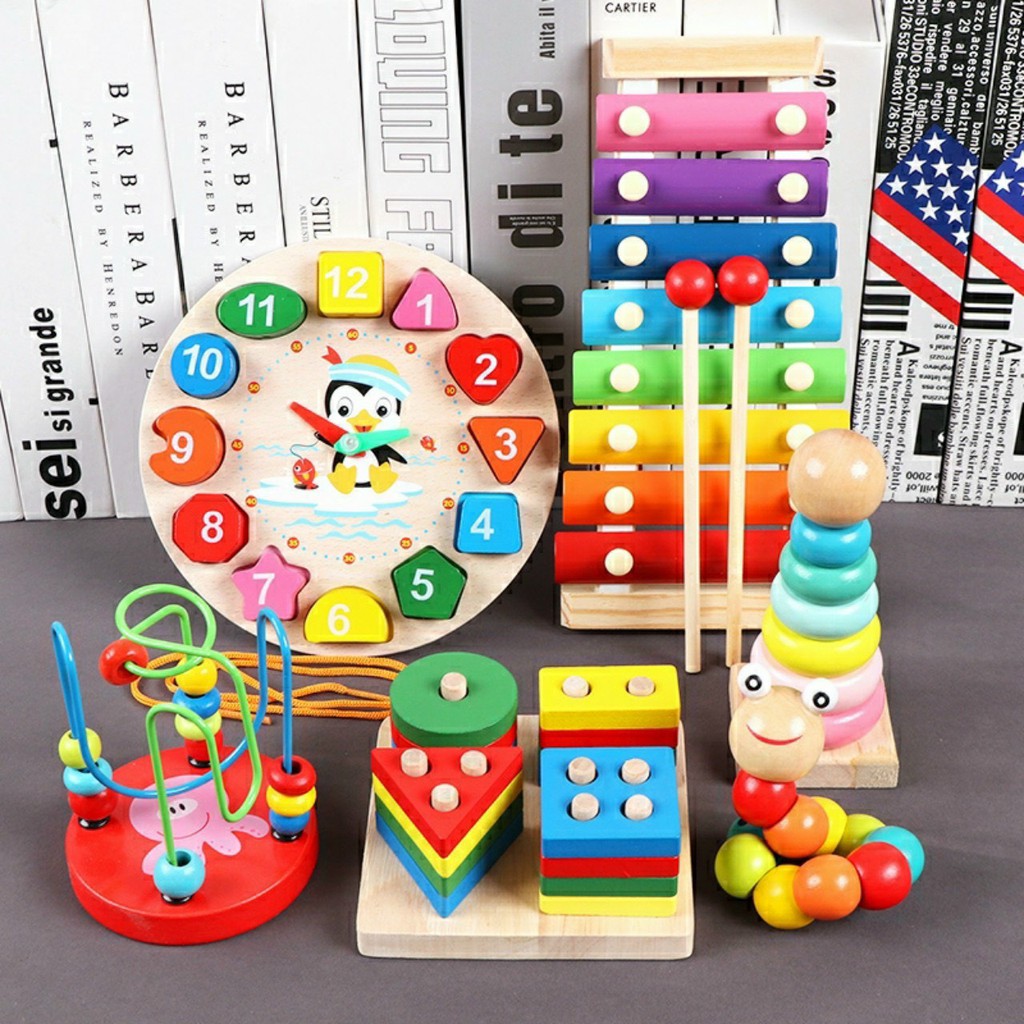 [Mã LIFETOYS1 giảm 30K đơn 99K] Combo Đồ Chơi Gỗ Phát Triển Trí Tuệ Cho Bé Vừa Chơi Vừa Học