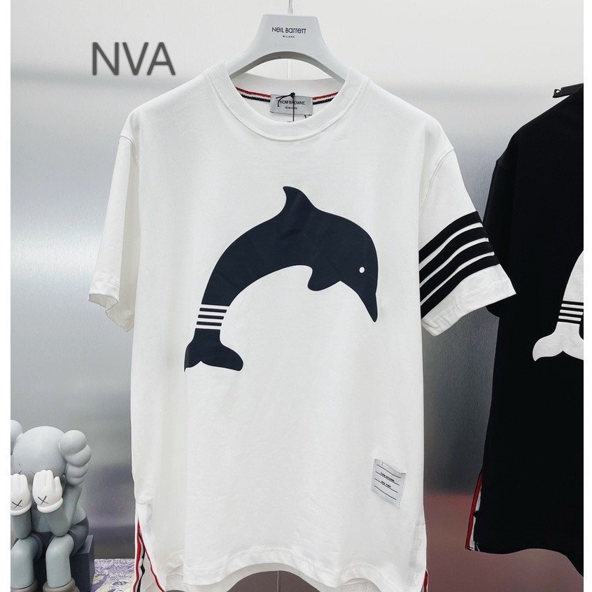 Áo Thun Tay Lỡ Thom Cá Heo ❤ Áo Phông Cotton Dáng Rộng Nam Nữ NVA74