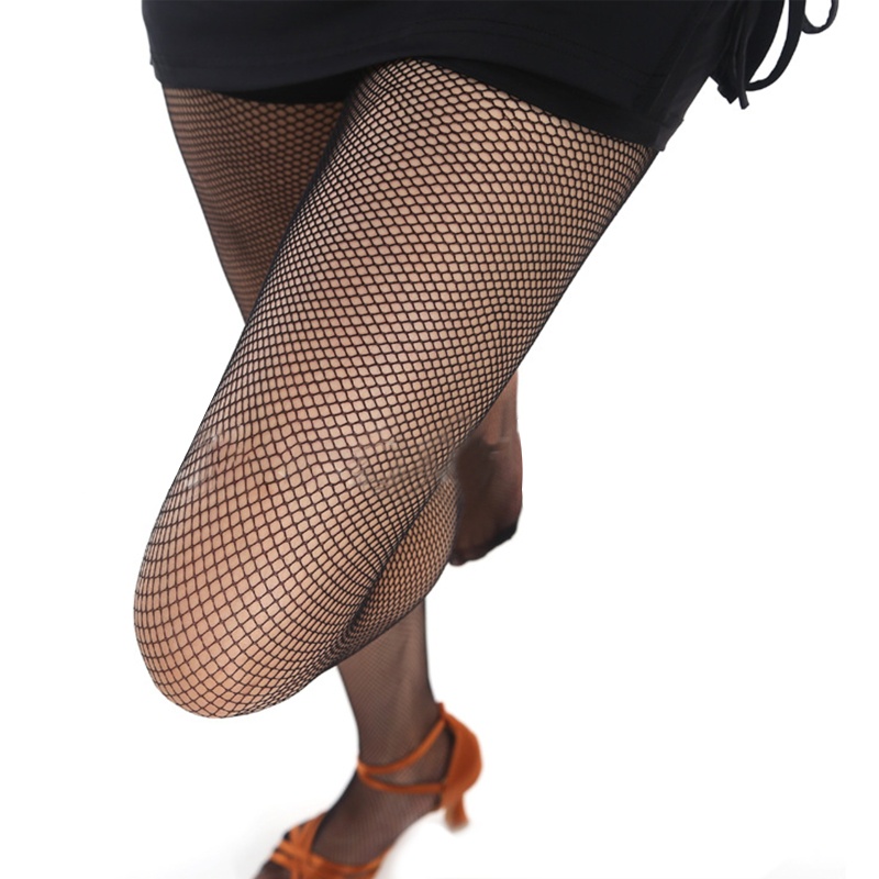 Youyo Quần Tất Lưới Màu Trơn Khiêu Vũ Latin Khoét Rỗng Cho Nữ