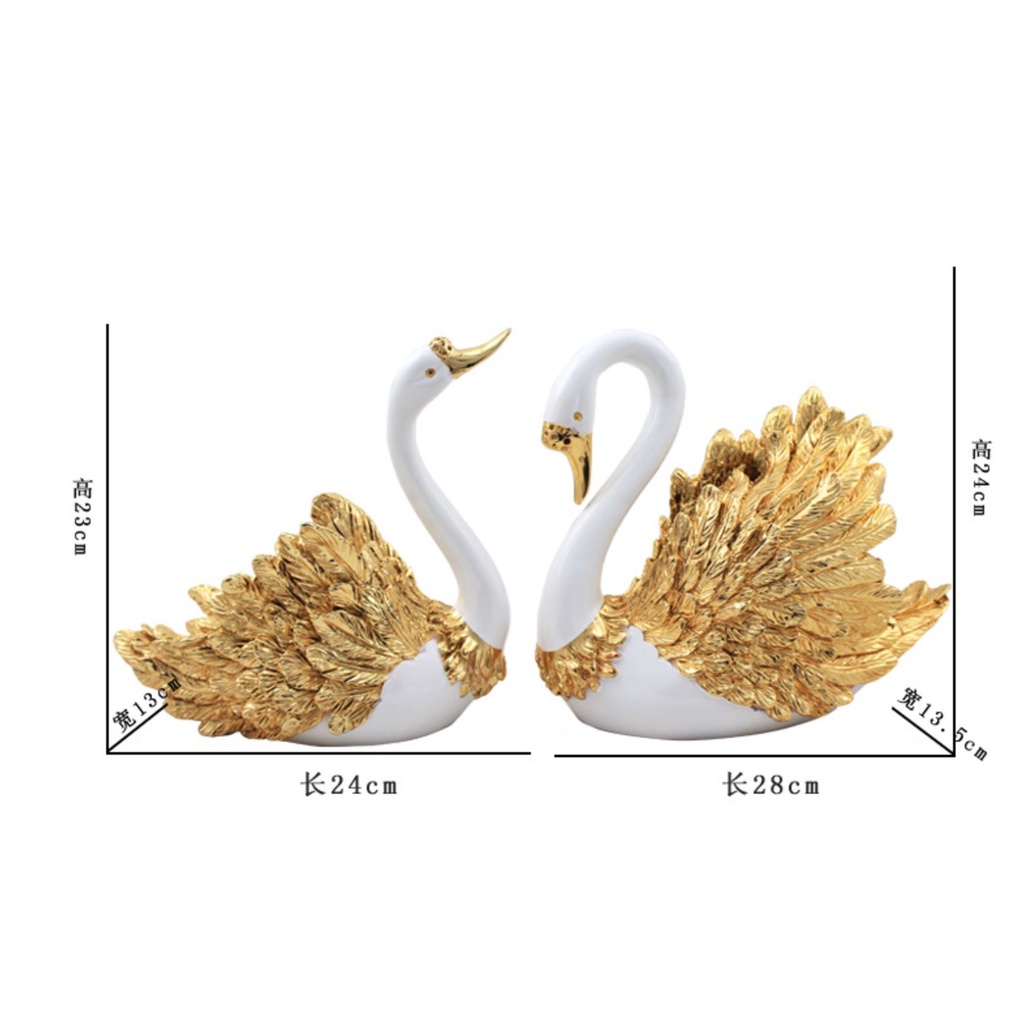tượng thiên nga mạ vàng . tượng thiên nga quà tặng mừng tần gia. đồ trang trí kệ tủ.