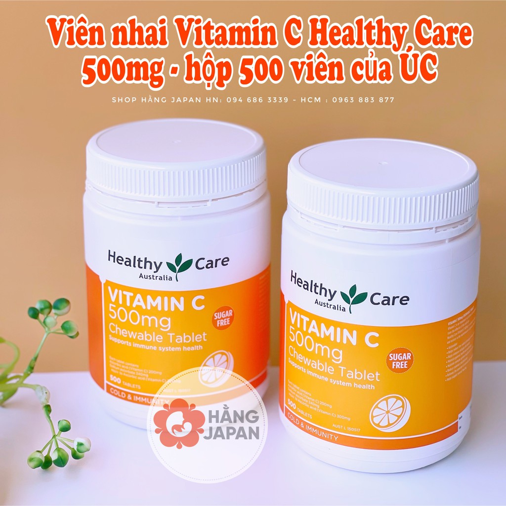 Viên nhai bổ sung Vitamin C Healthy Care Vitamin C 500mg - 500 viên