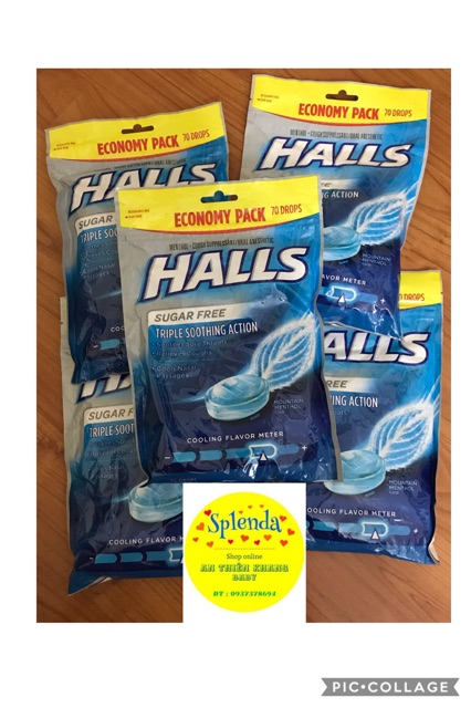 Kẹo Halls Sugar Free 70 viên dành cho người ăn kiêng