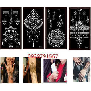 KHUÔN VẼ HENNA KIÊU ẤN ĐỘ - MÃU VẼ TRÊN BÀN TAY- S248 ĐẾN S270 nk032