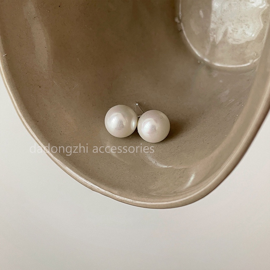 Nhiều kích cỡ!Khuyên Tai Ngọc Trai Cao Cấp Phong Cách Hàn Quốc Cổ Điển Sang Trọng Cho Nữ