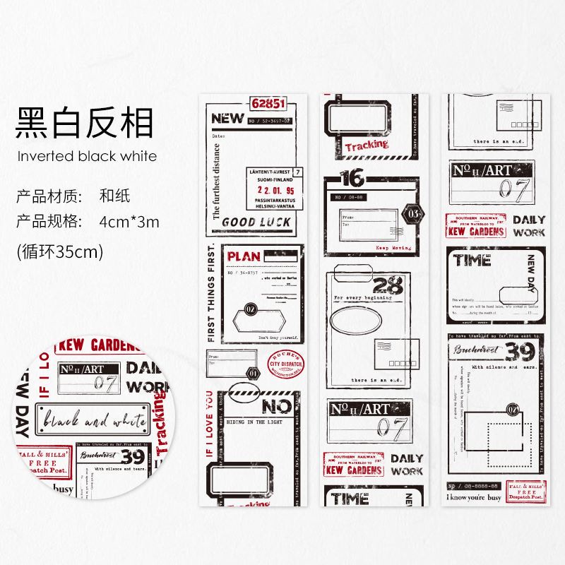 Băng Keo Washi Dán Trang Trí Sổ Lưu Niệm In Chữ Imoda 4 Truyền Cảm Hứng Phong Cách Retro