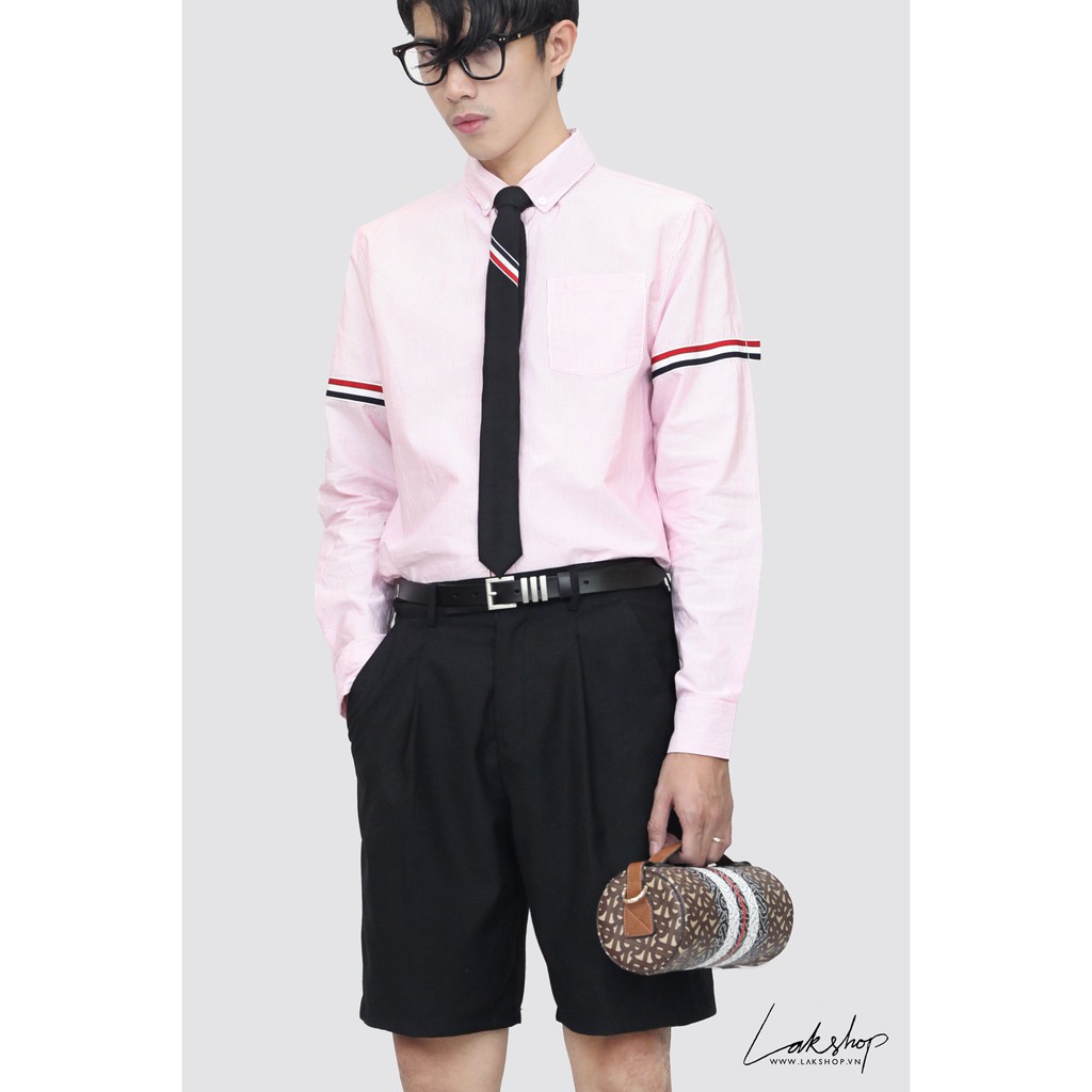 Cà Vạt TB Engineered Stripe Necktie in Black  5.5cm