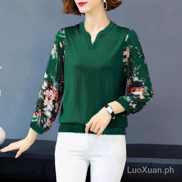 Áo Sơ Mi Chiffon Tay Ngắn Dáng Rộng Thời Trang Cho Nữ Trung Niên 2021