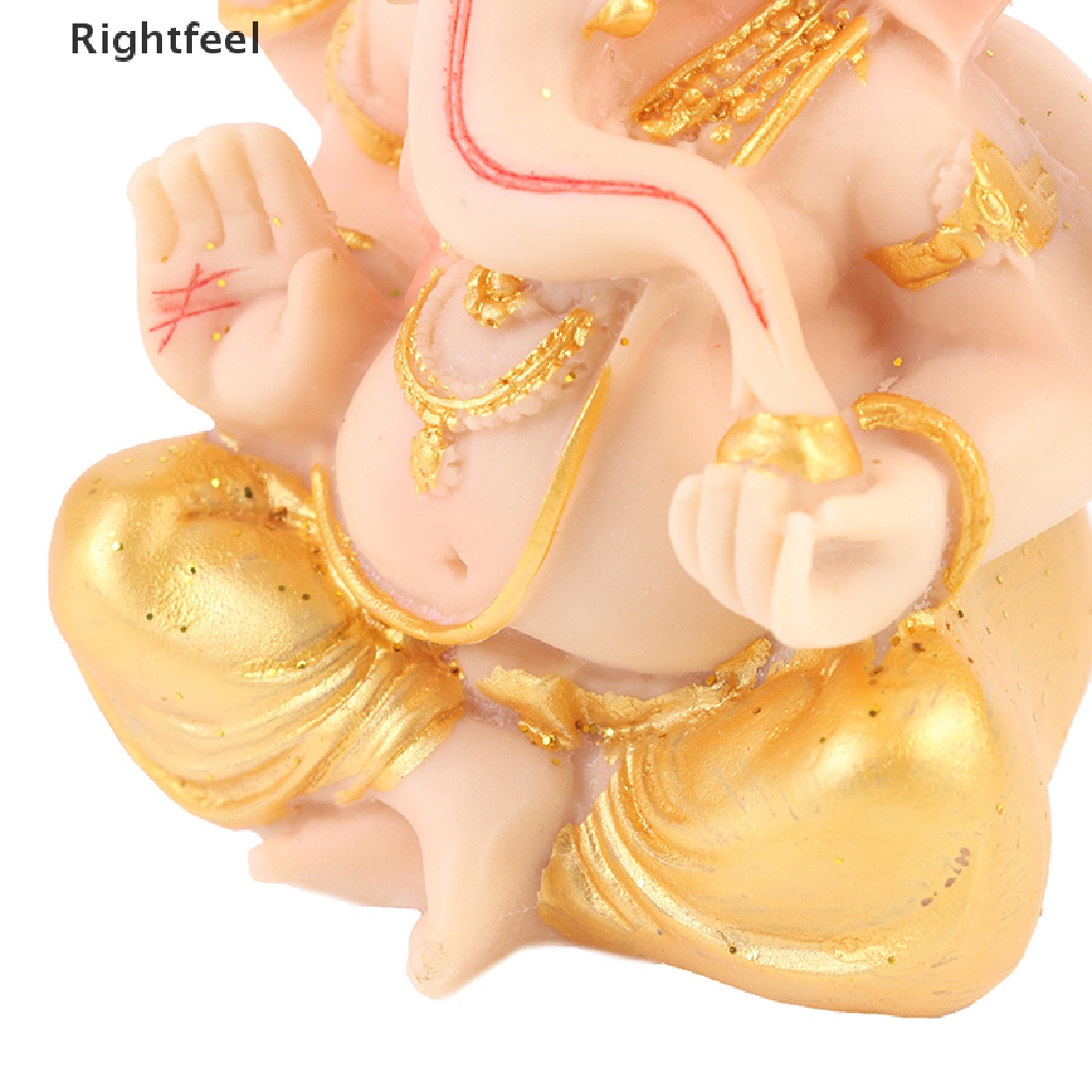 Mô Hình Tượng Phật Thần Ganesha Vàng Điêu Khắc Tinh Xảo