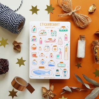 Sticker Sheet - Magical Jars - Chuyên dán sổ | Bullet Journal Stickers, Magic Stickers, Witchy Sticker, Doodle Sticker