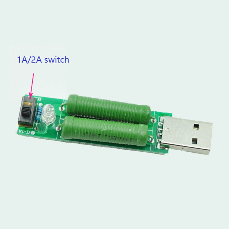 Sạc USB Tải phát hiện hiện tại Dụng cụ kiểm tra 2A / 1A Xả Điện trở lão hóa Bộ chuyển đổi nguồn USB