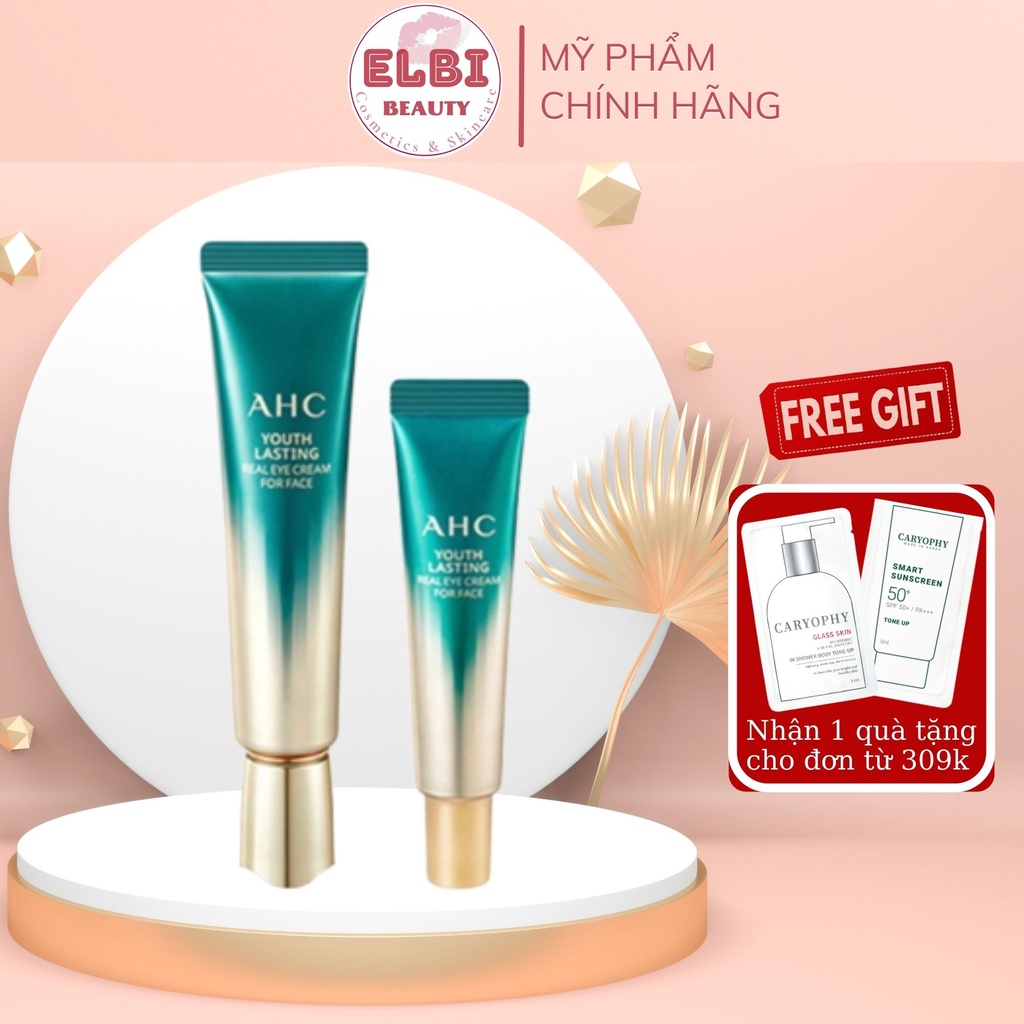 Kem Dưỡng Mắt AHC Youth Lasting Real Eye Cream For Face, Tuyp Xanh 2021 - Elbi Beauty Cosmetics &amp; Skincare