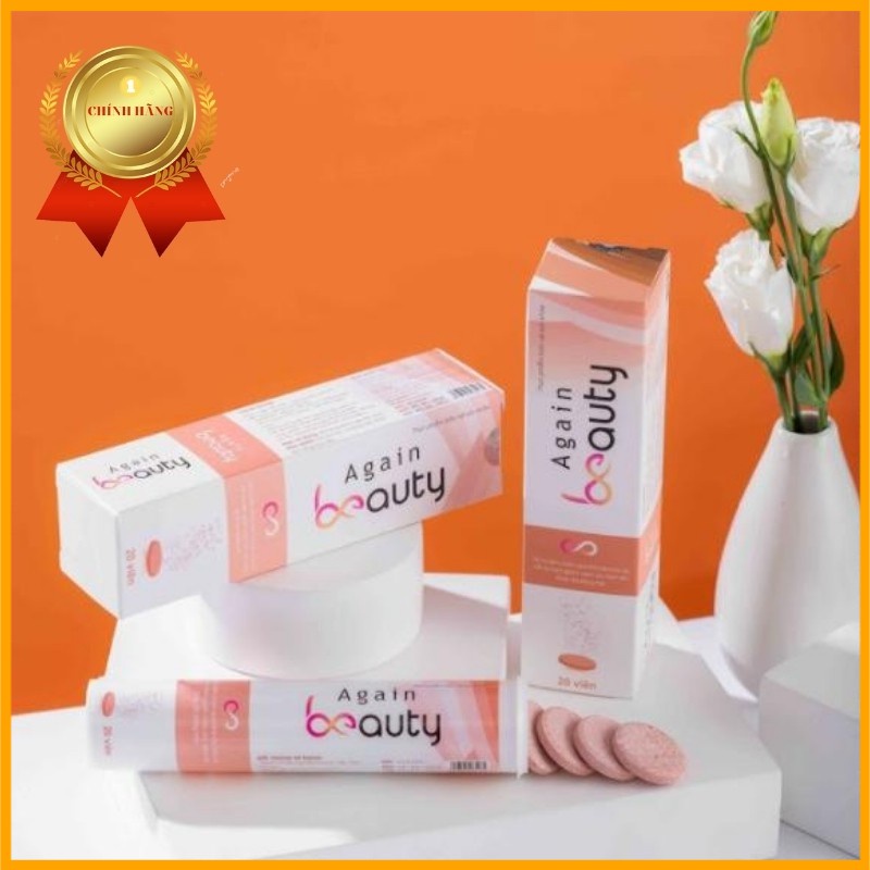 Viên Sủi Làm Trắng, Trẻ Hóa Da, Mờ Nám, Chống Lão Hóa Again Beauty - Hộp 20 Viên