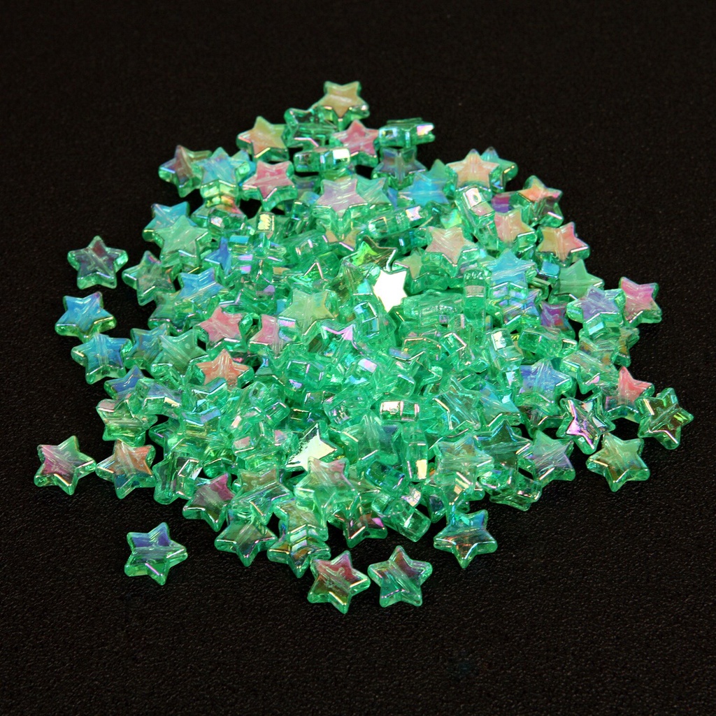 Set 100 Hạt Nhựa Acrylic Hình Ngôi Sao Năm Cánh Xinh Xắn Dùng Làm Đồ Trang Sức Thủ Công