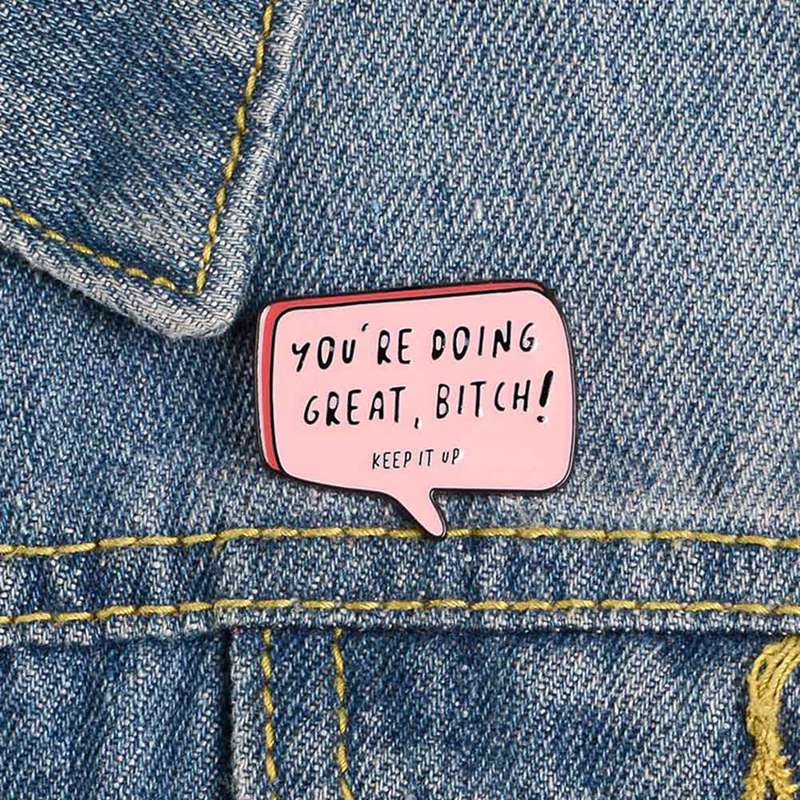 Bộ 2 cái ghim cài áo bằng kim loại men in chữ &quot;You Are Doing Great, !&quot;