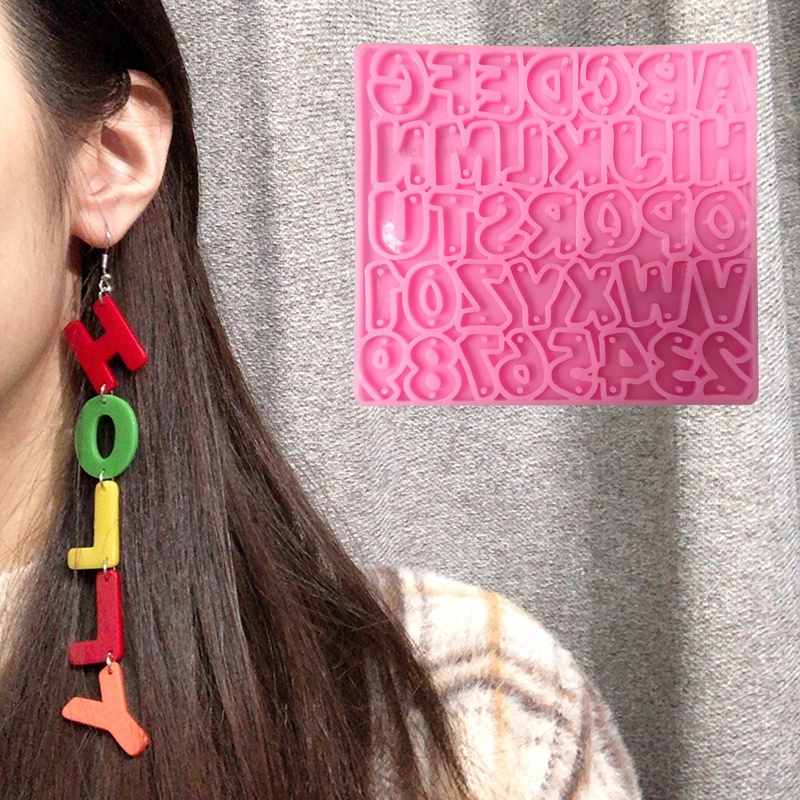 Khuôn Silicone Làm Mặt Dây Chuyền Hình Chữ Cái &amp; Số
