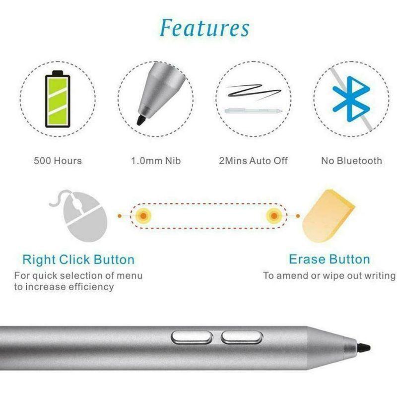 Bút cảm ứng Stylus cảm ứng áp lực 4096 dành cho Tablet/Laptop Surface Pro 3 4 5
