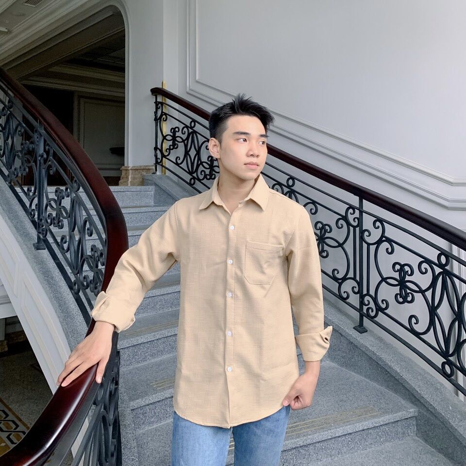 Áo sơ mi tay dài nam nữ form rộng sơ mi unisex oversize, chất vải lụa mịn chống nhăn