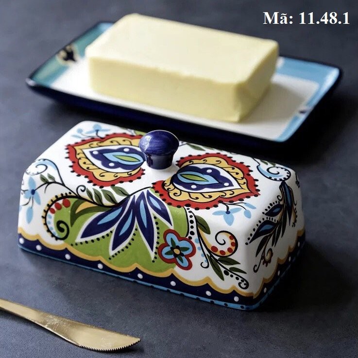 Bát sứ màu hình con cá, đĩa đậy bơ nhiều màu, phụ kiện bàn ăn 11.48