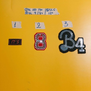 Set 5 hình Sticker thêu,patch thêu,hình thêu chữ số