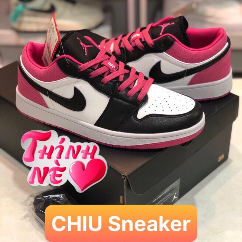 [ CHIU Sneaker ] Giày thể thao jd1 low Hồng da thật cao cấp nam và nữ Jordan 1 cổ thấp