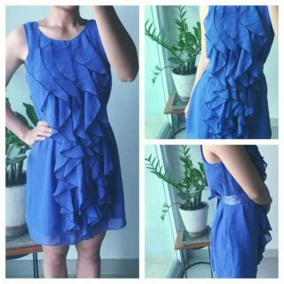 Đầm voan dún bèo Chi Chi màu xanh size S #80k