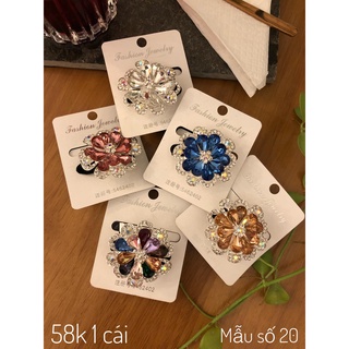 [mẫu số 20] Cột tóc nhung - Buộc tóc nhung xi màu trắng đính hạt pha lê
