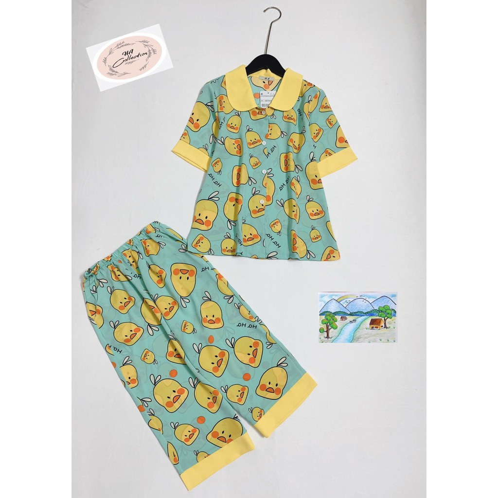 Đồ bộ pijama mặc nhà cho nữ chất Mango , có 2 mẫu tay dài và ngắn quần dài tiểu thư phối bèo dễ thương Lokishop01 | BigBuy360 - bigbuy360.vn