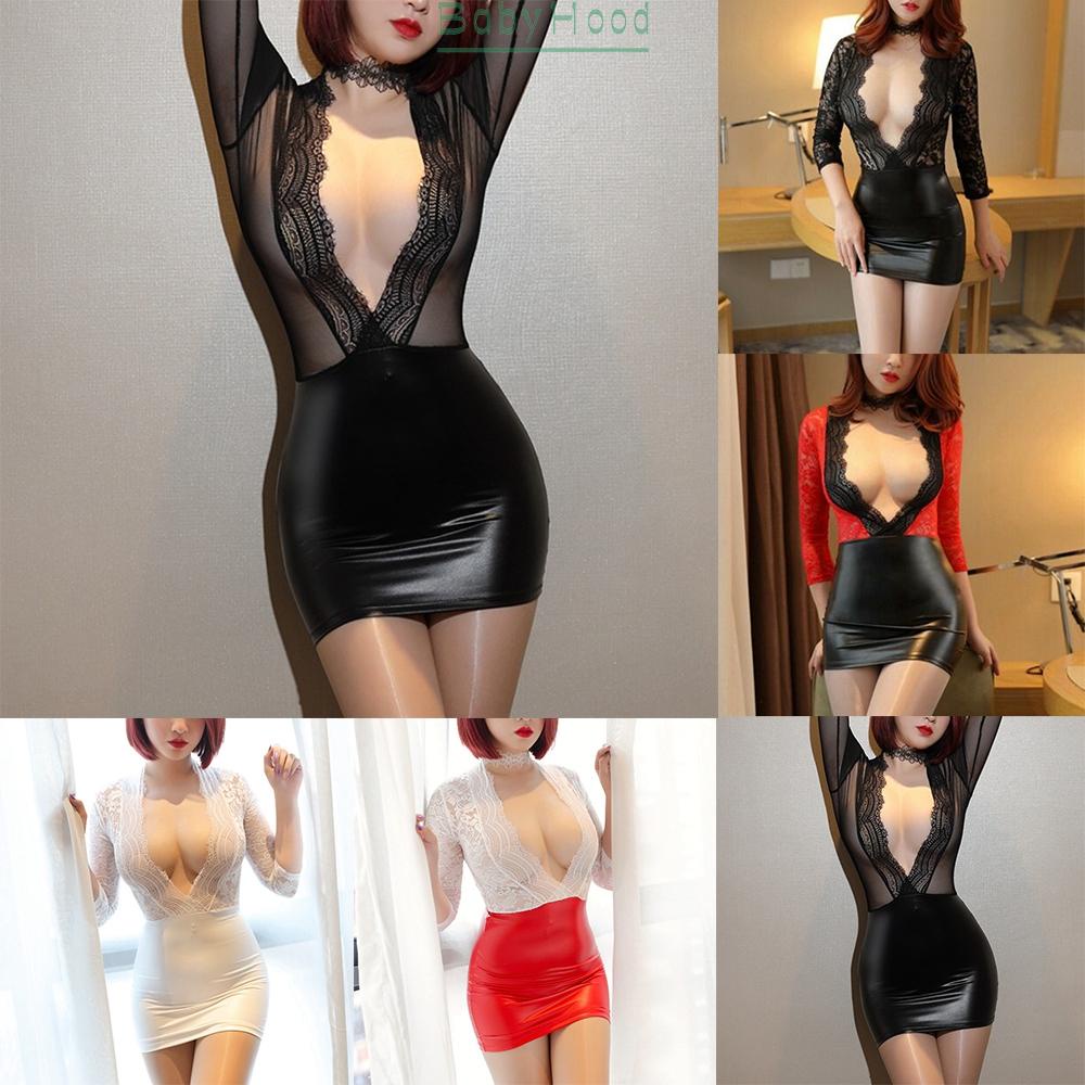 BBHOOD~Bodycon Dress Bandage Breathable Clubwear Wetlook Cocktail Evening Lingerie