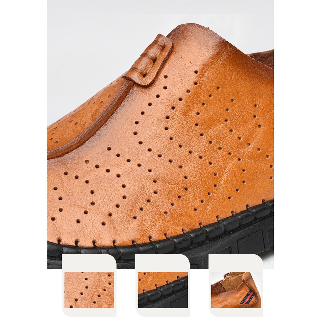 11.11 free Giày da chính hãng Toe bảo vệ giày loafer nam mùa hè Trượt trên uy tín Uy Tín 2020 Az1 x $